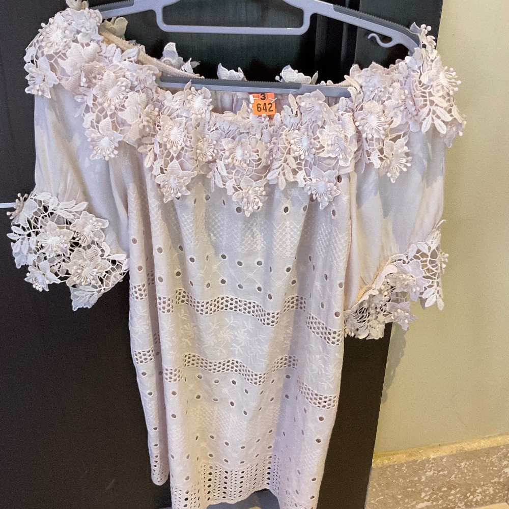 Italian made cotton pink embroidered top one size fits all